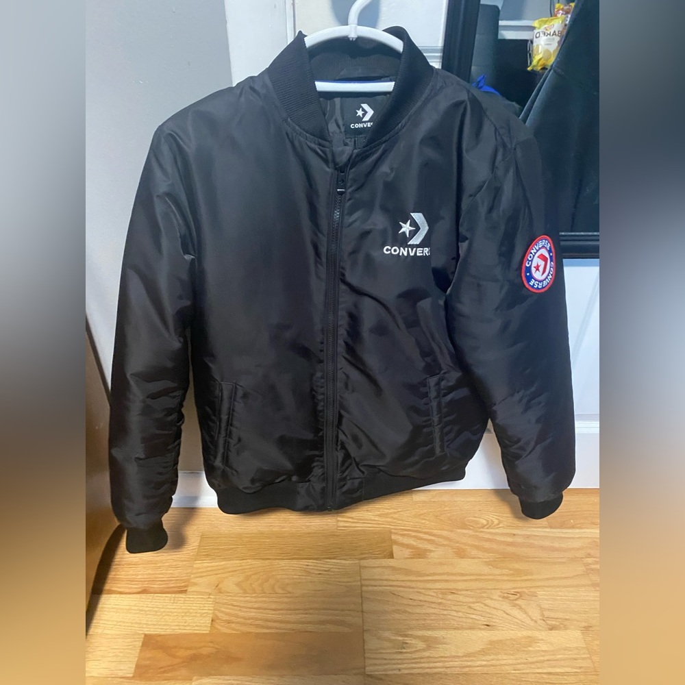 Converse Black Puffer Coat
